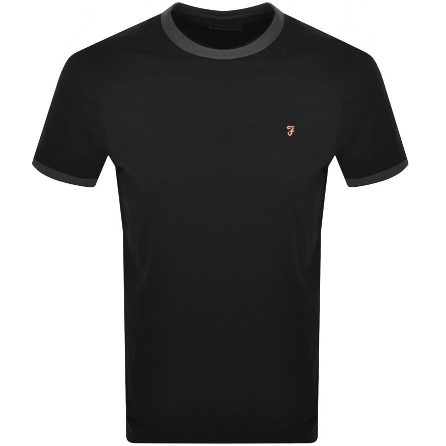 Image number 1 for Farah Vintage Groves Ringer T Shirt Black