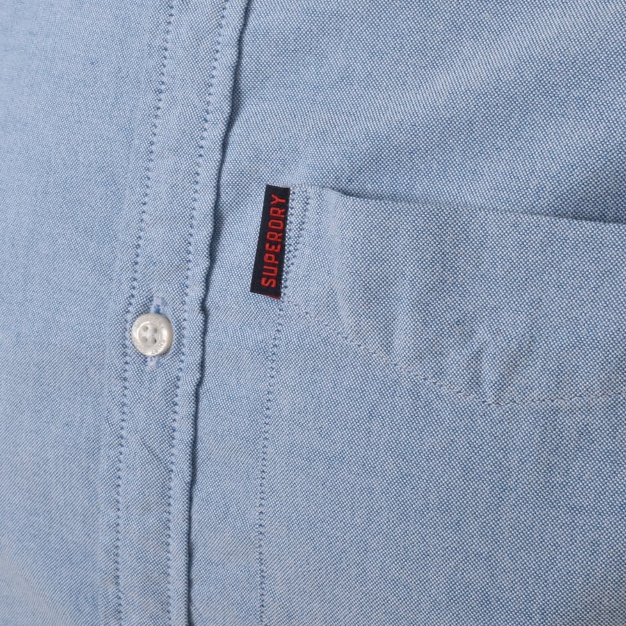 Image number 3 for Superdry Vintage Oxford Short Sleeved Shirt Blue