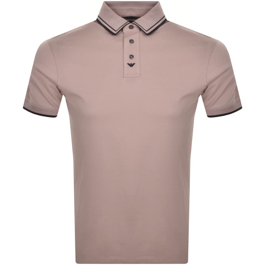 Image number 1 for Emporio Armani Short Sleeved Polo T Shirt Pink