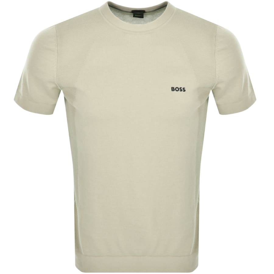 Image number 1 for BOSS Momentum Lite Knit T Shirt Beige