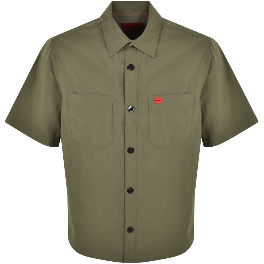 Image number 1 for HUGO Short Sleeved Eratino Shirt Green