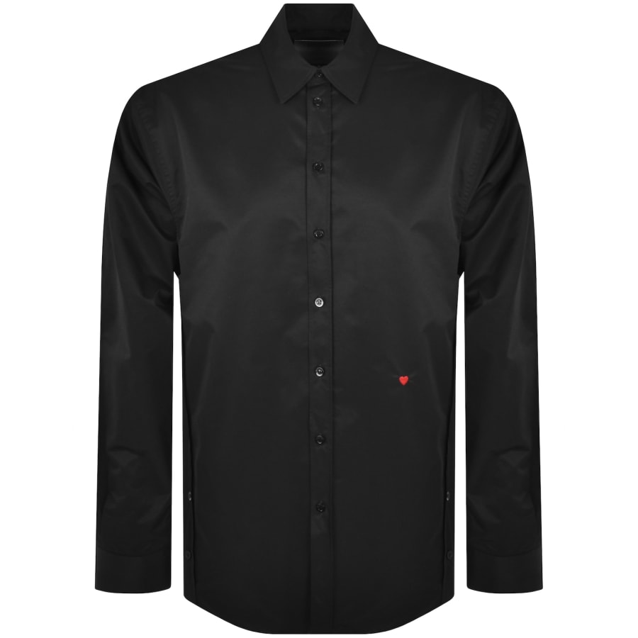 Image number 1 for Moschino Long Sleeve Poplin Shirt Black