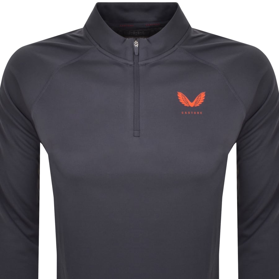Image number 2 for Castore Lightweight Quarter Zip Sweatshirt Blue