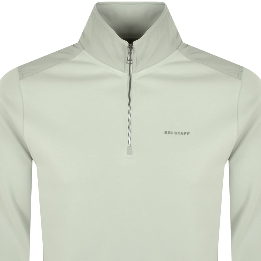 Image number 2 for Belstaff Alloy Quarter Zip Sweatshirt Grey