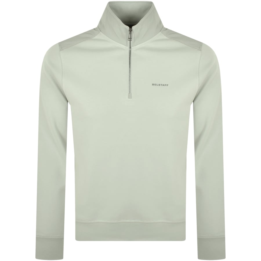Image number 1 for Belstaff Alloy Quarter Zip Sweatshirt Grey