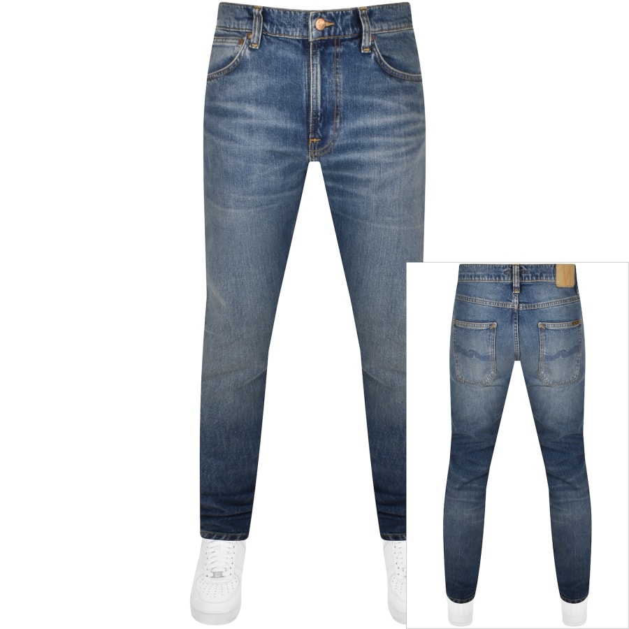 Nudie Jeans Lean Dean Mid Wash Slim Jeans Blue | Mainline Menswear 