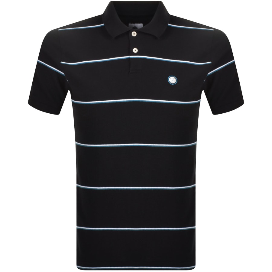 Image number 1 for Pretty Green Mountfield Stripe Polo T Shirt Black