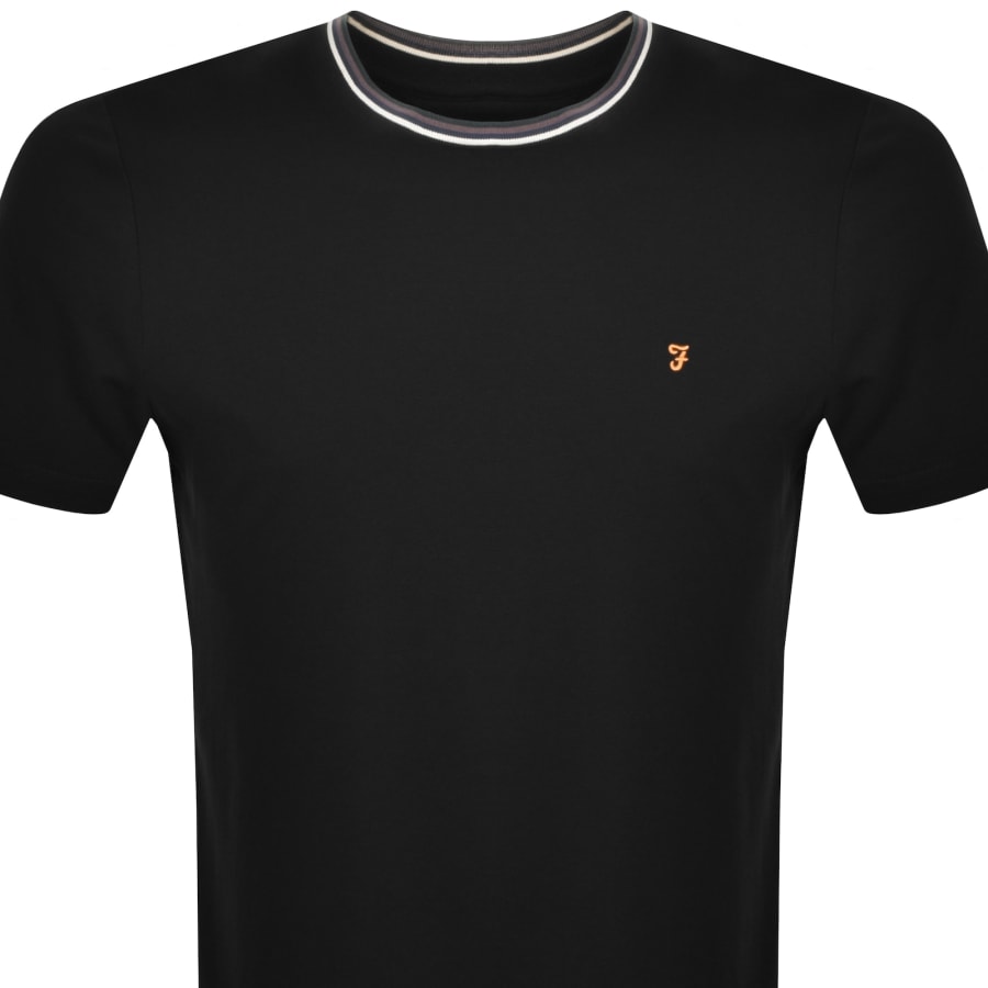 Image number 2 for Farah Alvin Tipped T Shirt Black