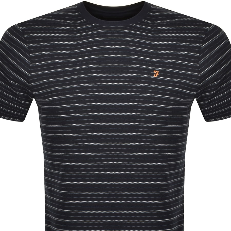 Image number 2 for Farah Pell Stripe T Shirt Navy