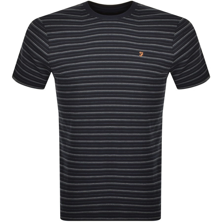 Image number 1 for Farah Pell Stripe T Shirt Navy