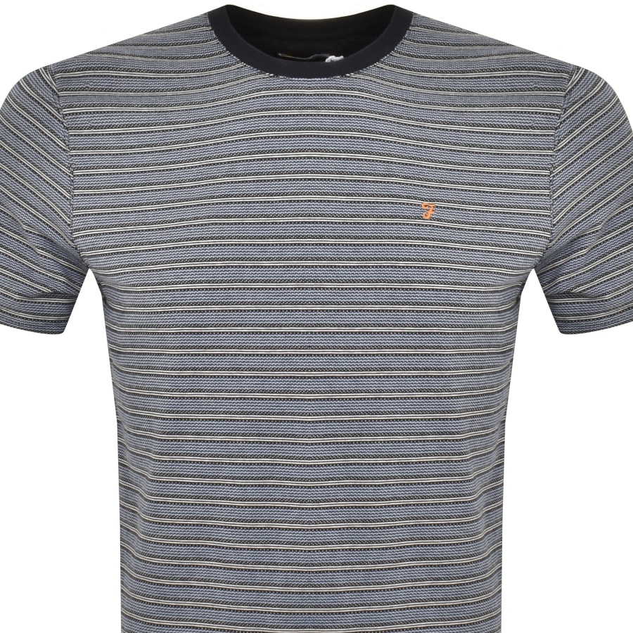 Image number 2 for Farah Wilmot Stripe T Shirt Navy