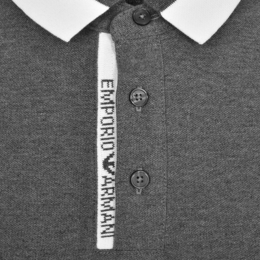 Image number 3 for Emporio Armani Short Sleeved Polo T Shirt Grey