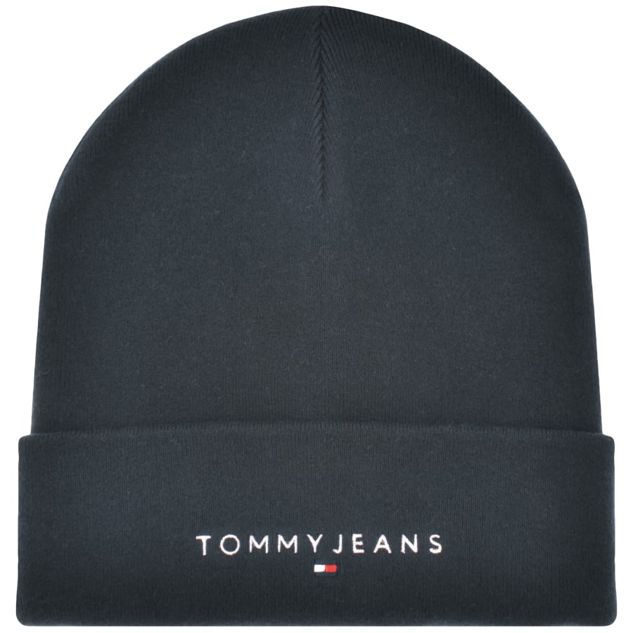 Image number 1 for Tommy Jeans Linear Beanie Hat Navy