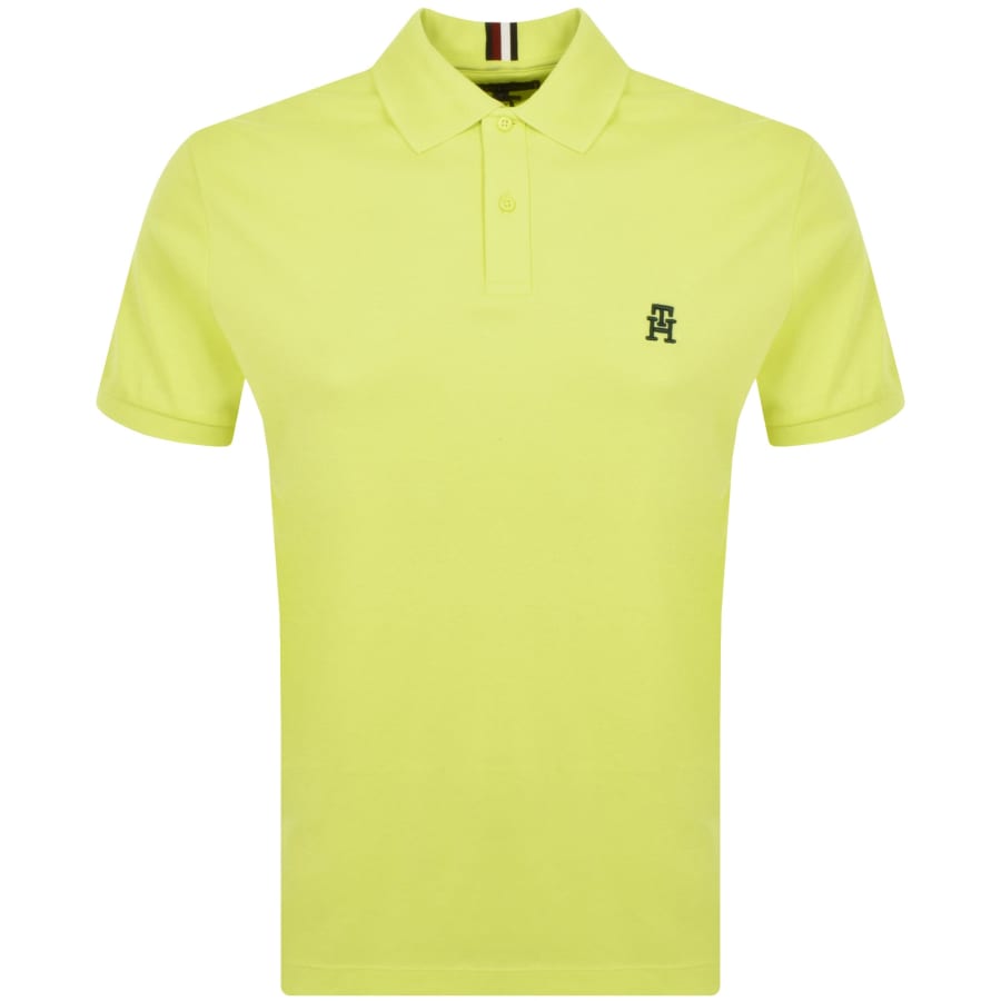 Image number 1 for Tommy Hilfiger Interlock Polo T Shirt Yellow