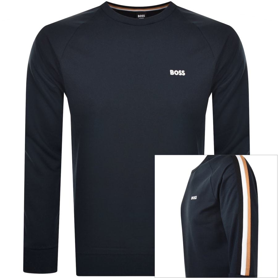 Image number 2 for BOSS Iconic Tracksuit Navy