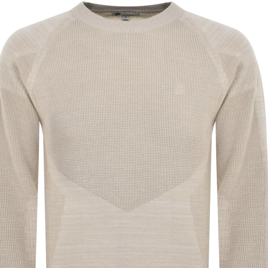 Image number 2 for G-Star 3D Biker Knit Jumper Beige