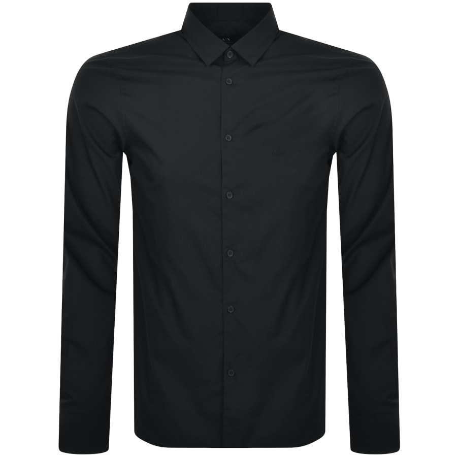 Image number 1 for Armani Exchange Long Sleeved Slim Shirt Black