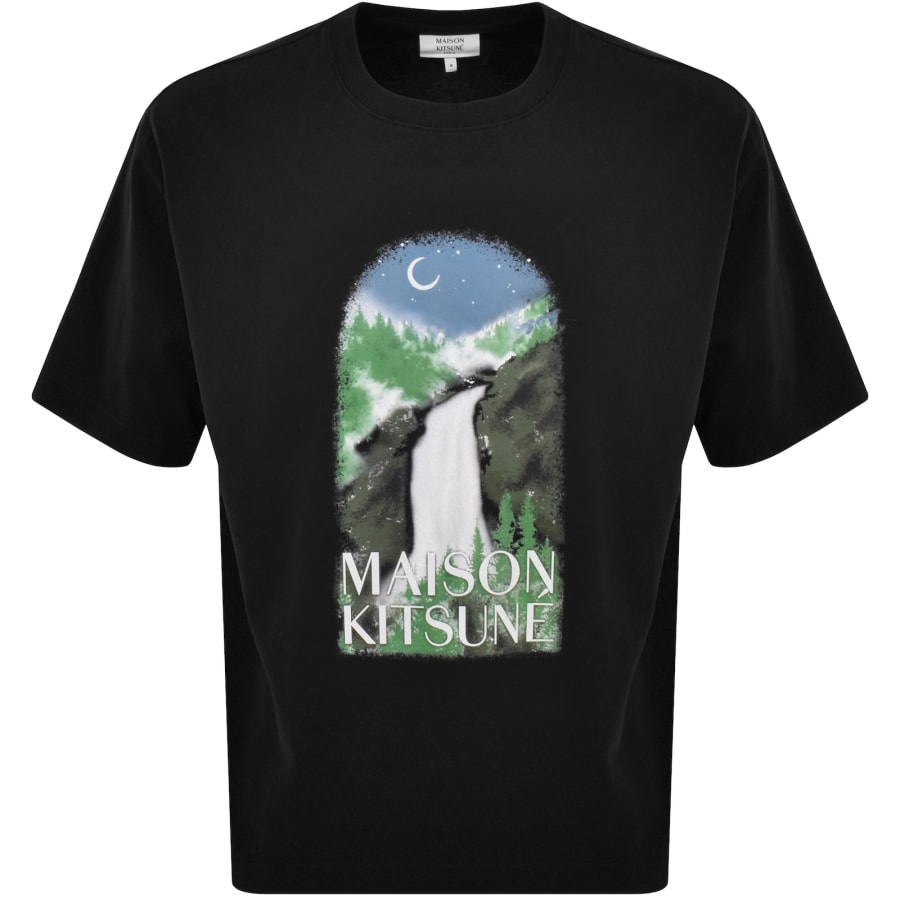 Image number 1 for Maison Kitsune Waterfall Oversized T Shirt Black
