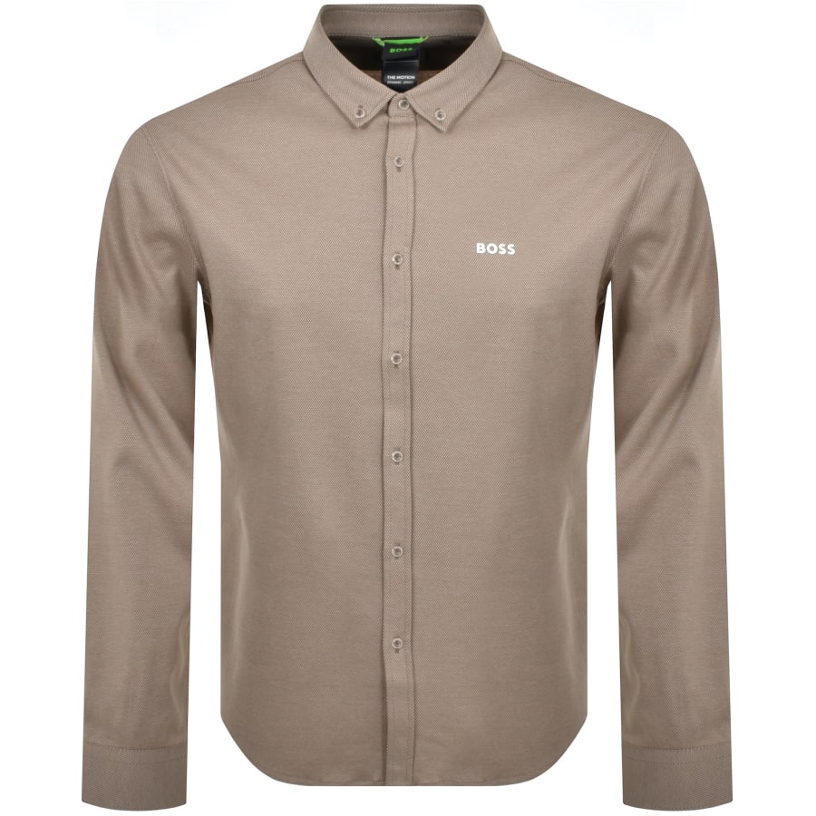 Image number 1 for BOSS B Motion Regular Fit Stretch Shirt Brown
