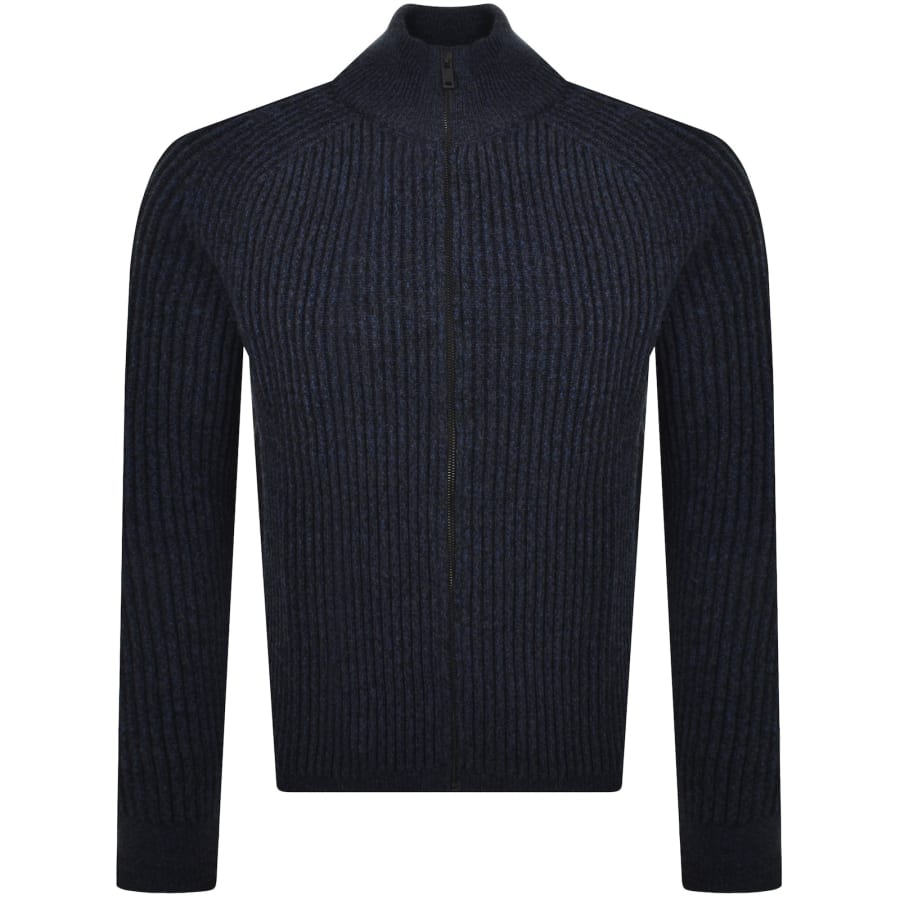 Image number 1 for BOSS Kostellar Full Zip Wool Jumper Blue