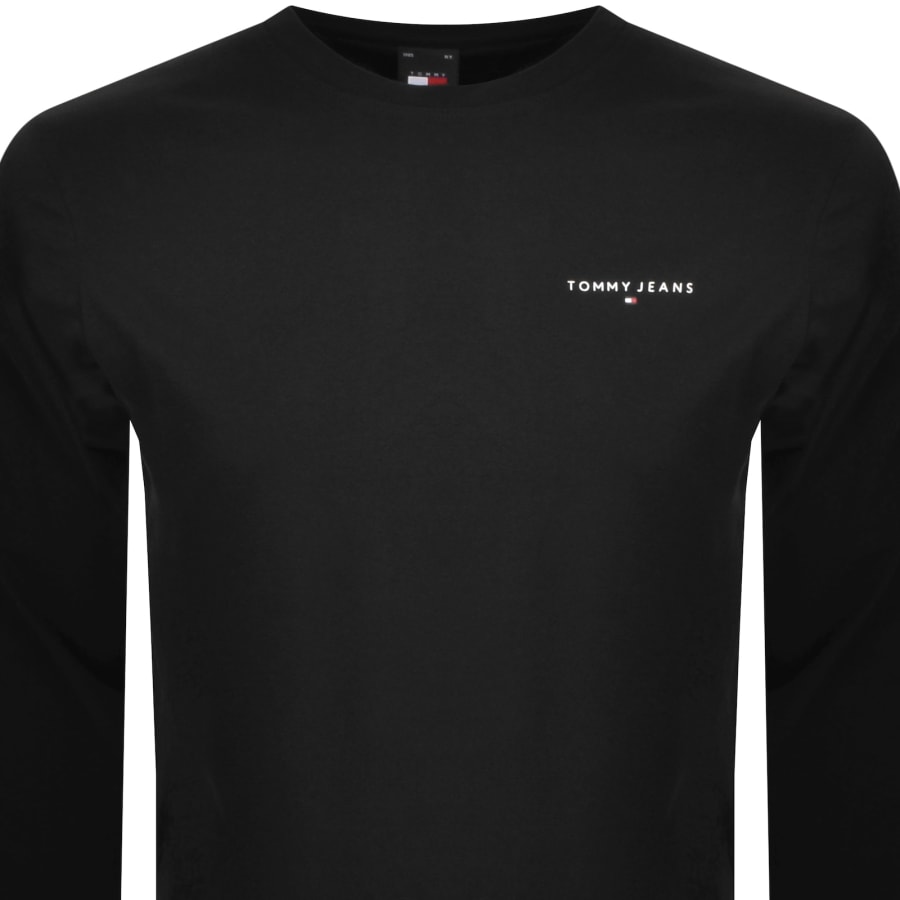 Image number 2 for Tommy Jeans Long Sleeve Logo T Shirt Black