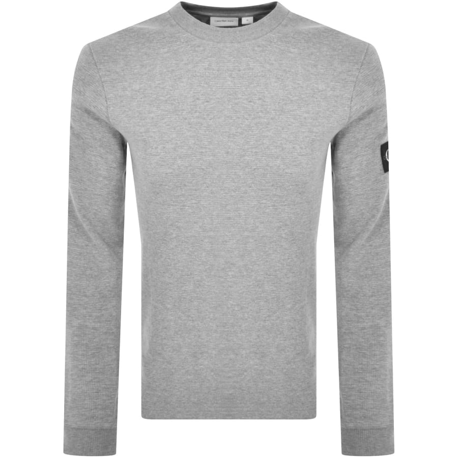 Image number 2 for Calvin Klein Jeans Waffle T Shirt Grey