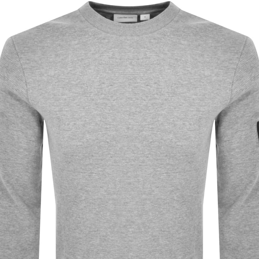 Image number 3 for Calvin Klein Jeans Waffle T Shirt Grey