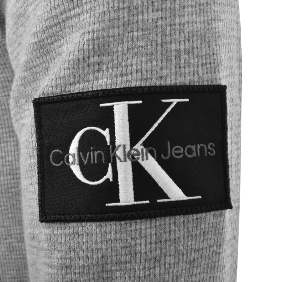 Image number 4 for Calvin Klein Jeans Waffle T Shirt Grey
