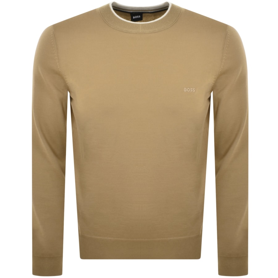 Image number 1 for BOSS Ebacio Knit Jumper Beige