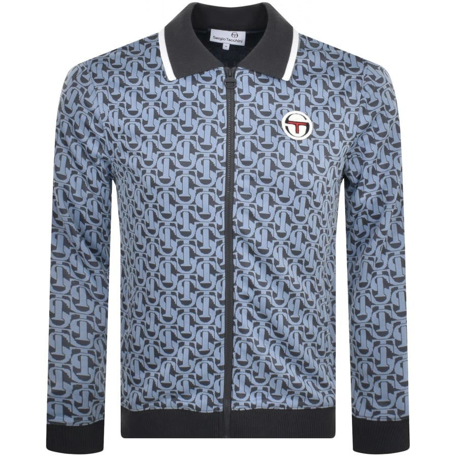 Image number 1 for Sergio Tacchini Perry Monogram Track Top Blue