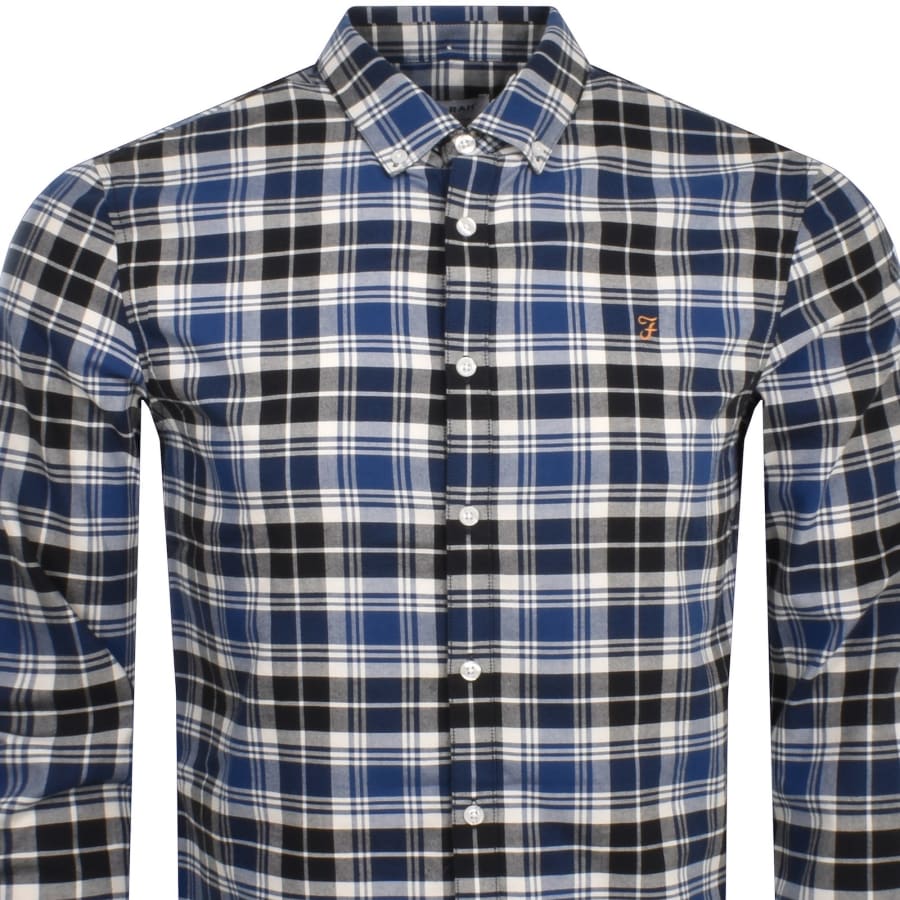 Image number 2 for Farah Brewer Long Sleeve Shirt Blue