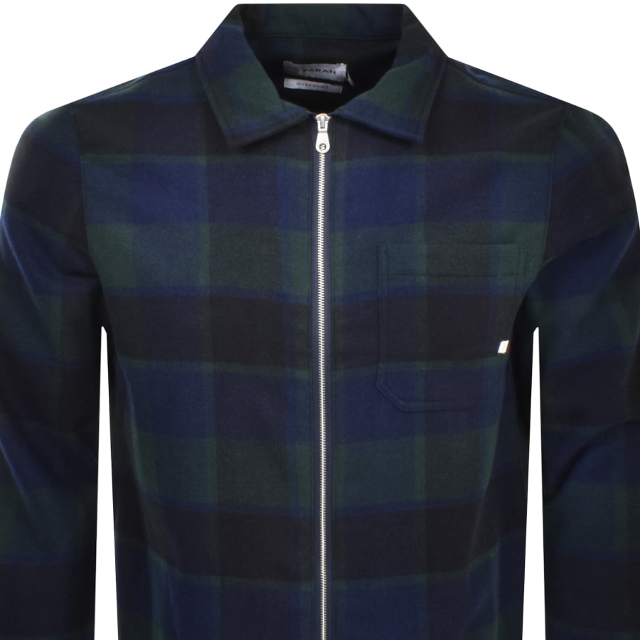 Image number 2 for Farah Fulbright Check Overshirt Green