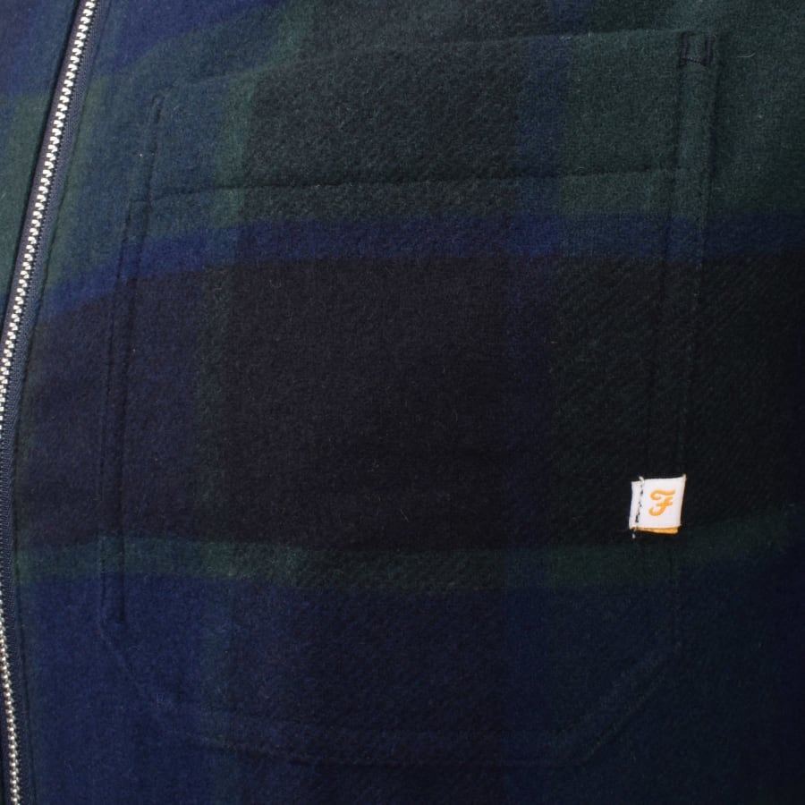 Image number 3 for Farah Fulbright Check Overshirt Green