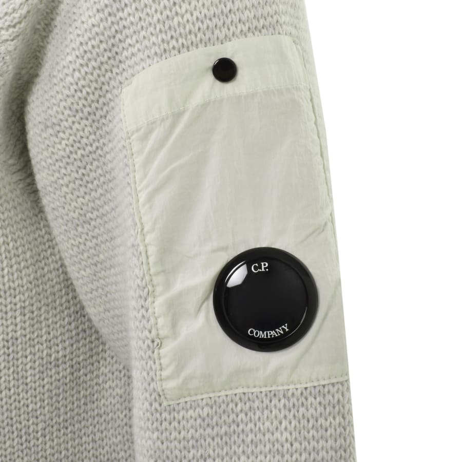 Image number 3 for CP Company Lambswool Knitted Hoodie White