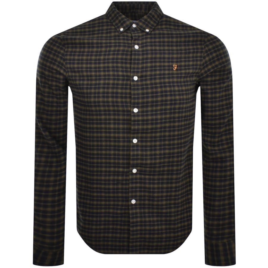 Image number 1 for Farah Alban Long Sleeve Shirt Navy