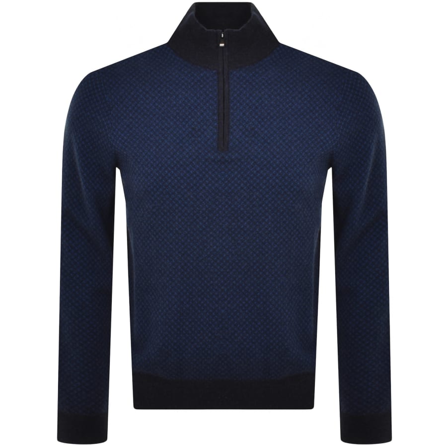 Image number 1 for BOSS H Eltorino Knit Jumper Blue
