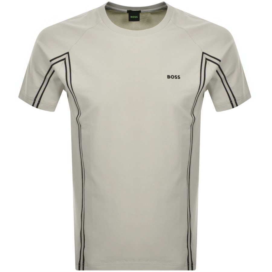 BOSS Tape Stretch Fit T Shirt Beige