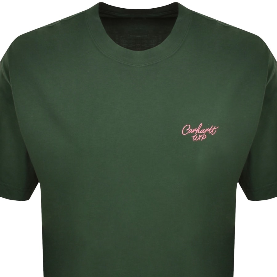 Image number 2 for Carhartt WIP Signature Script T Shirt Green