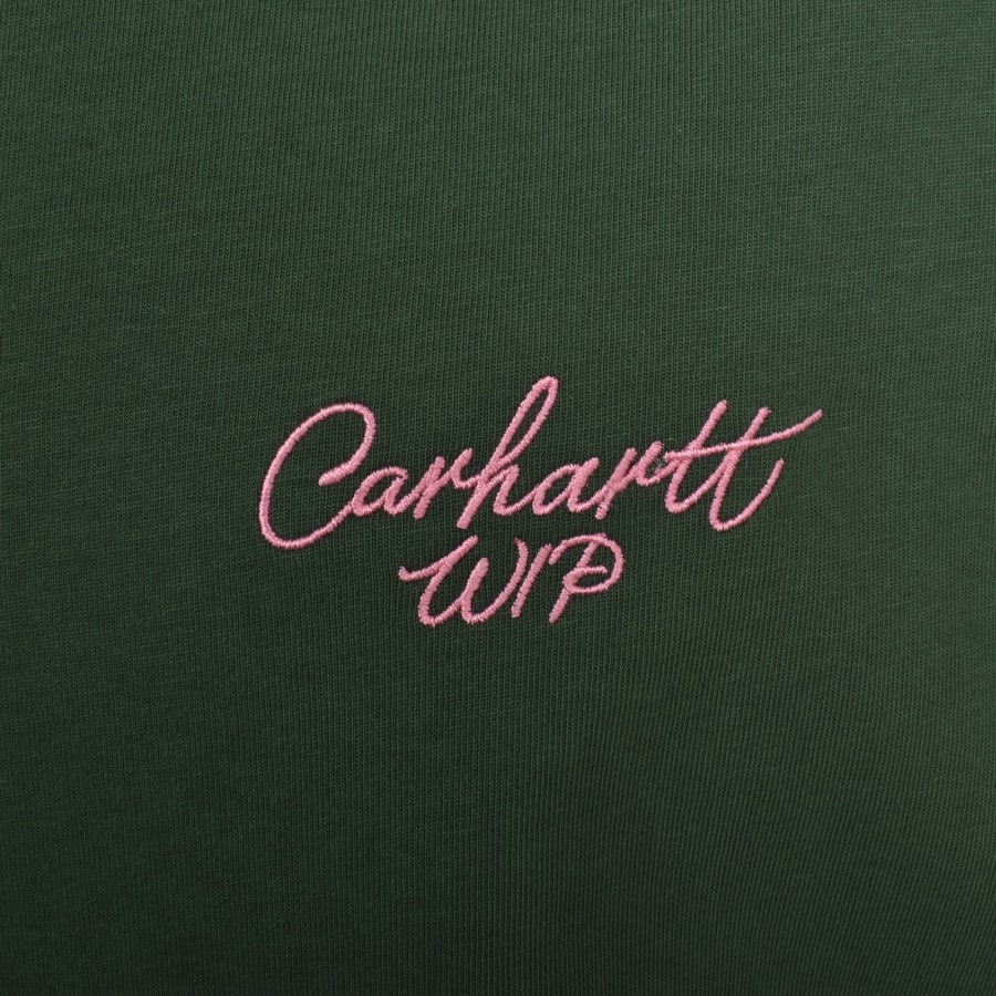 Image number 3 for Carhartt WIP Signature Script T Shirt Green