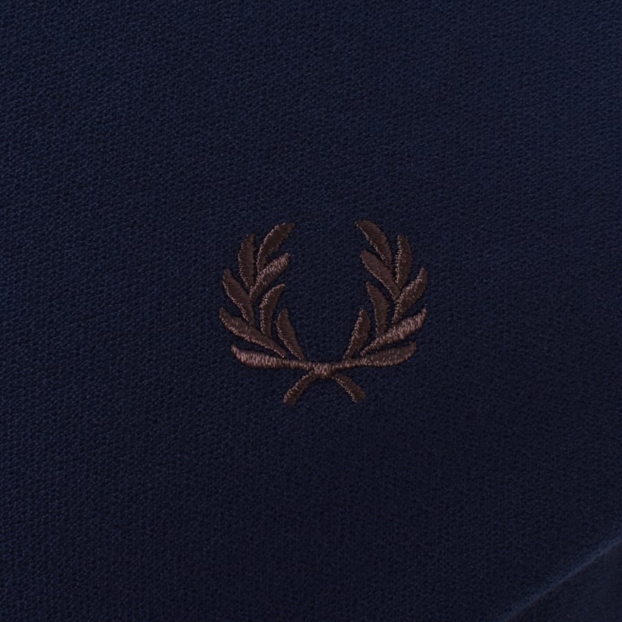 Image number 3 for Fred Perry Quarter Zip Polo T Shirt Navy
