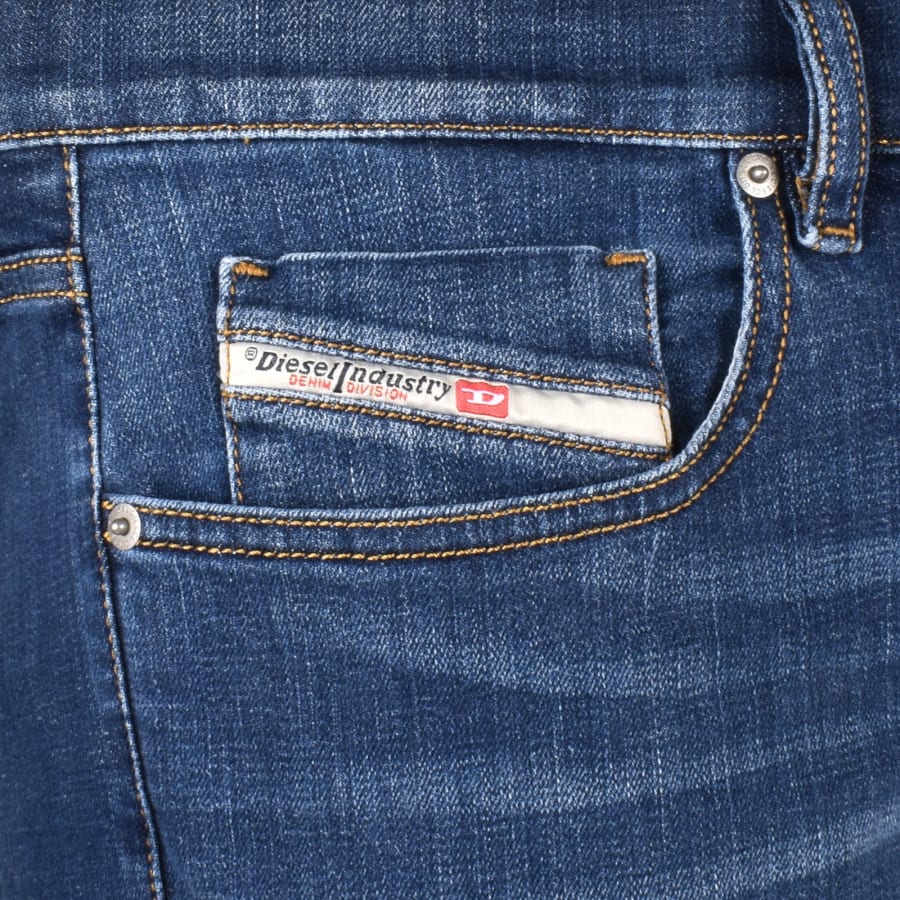 Diesel D Strukt Slim Fit Mid Wash Jeans Blue | Mainline Menswear  