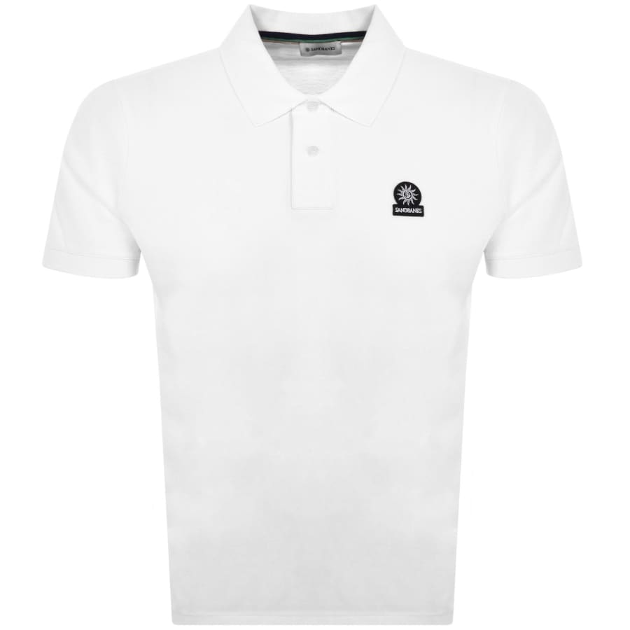 Image number 1 for Sandbanks Badge Logo Polo T Shirt White