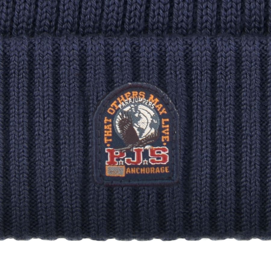 Image number 3 for Parajumpers Ribbed Beanie Hat Navy
