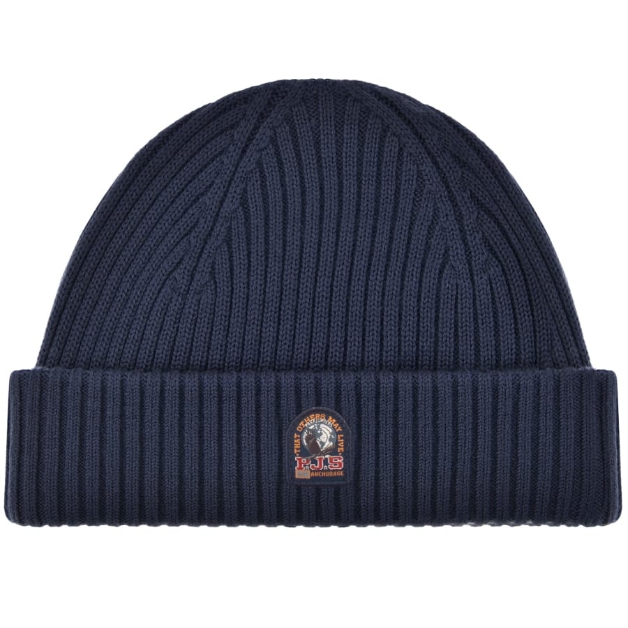 Image number 1 for Parajumpers Ribbed Beanie Hat Navy
