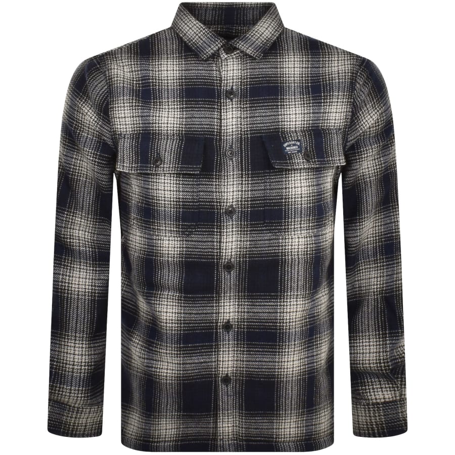 Image number 1 for Superdry Vintage Wool Miller Overshirt Navy