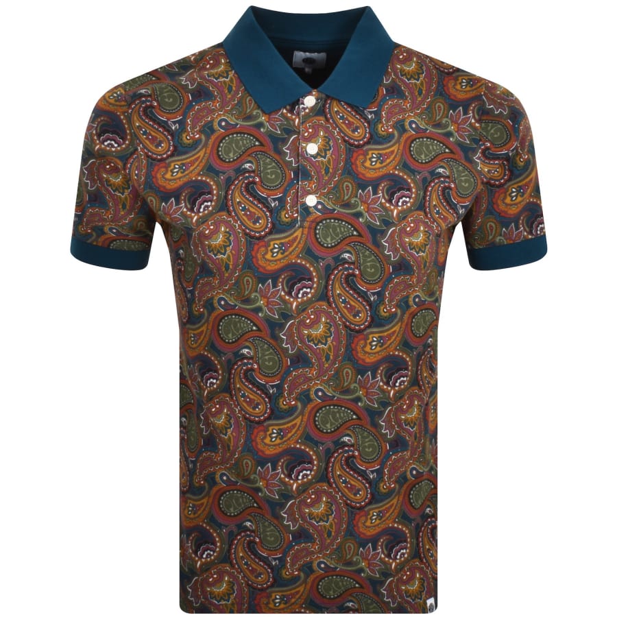 Image number 1 for Pretty Green 15th Anniversary Paisley Polo T Shirt
