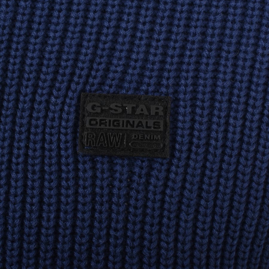 Image number 3 for G-Star Fisherman Knit Jumper Blue