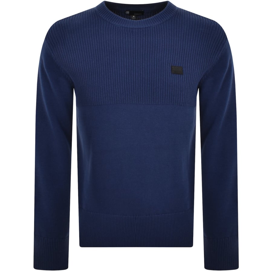 Image number 1 for G-Star Fisherman Knit Jumper Blue