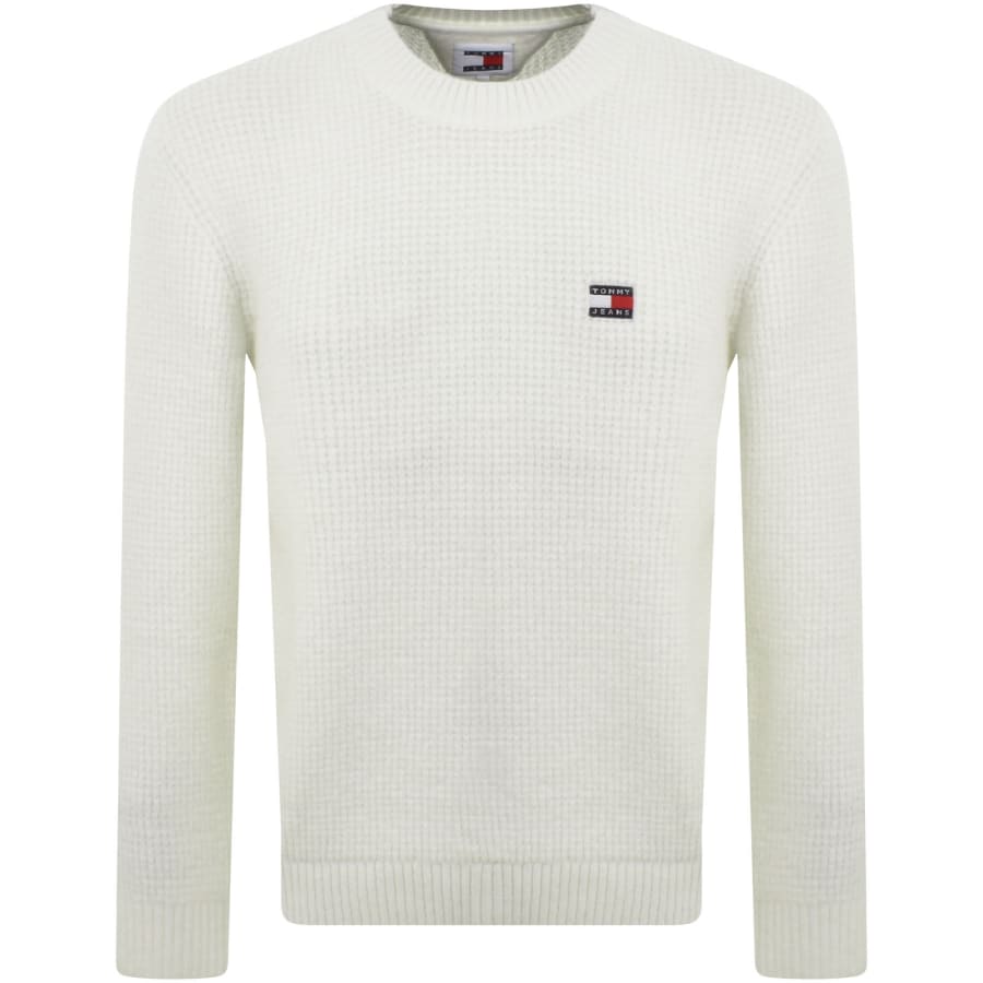 Image number 1 for Tommy Jeans Logo Knit Jumper White