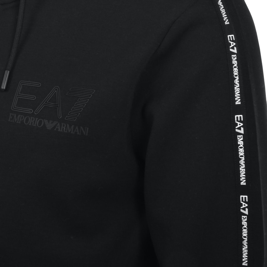 EA7 Emporio Armani Full Zip Logo Hoodie Black | Mainline Menswear 